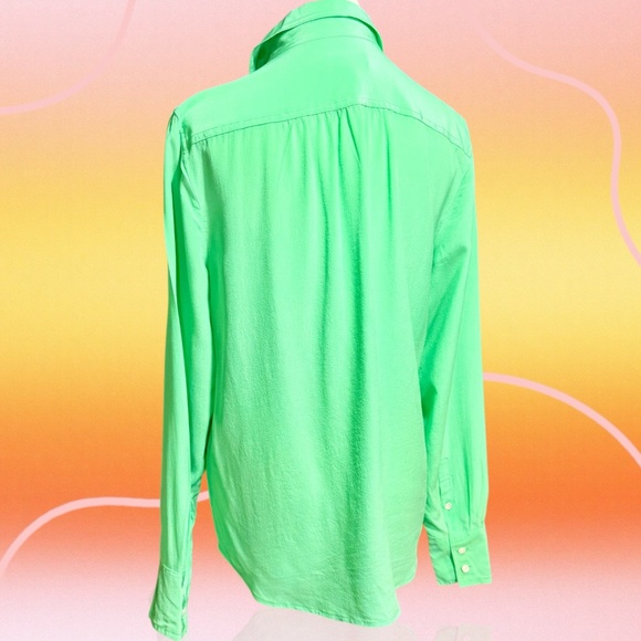 J. Crew ‘Blythe’ 100% Silk Button-Down Shirt w/ Breast Pockets in Seafoam Green - Picture 11 of 16